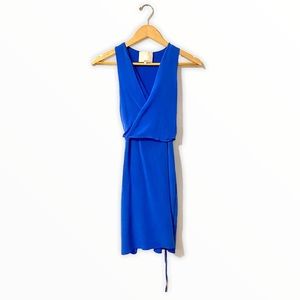 3.1 Phillip Lim Silk Wrap Mini Dress in Royal Blue